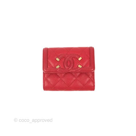 chanel cc filigree short flap wallet red caviar gold hardware|The Always Timeless Chanel Classic Flap Bag.